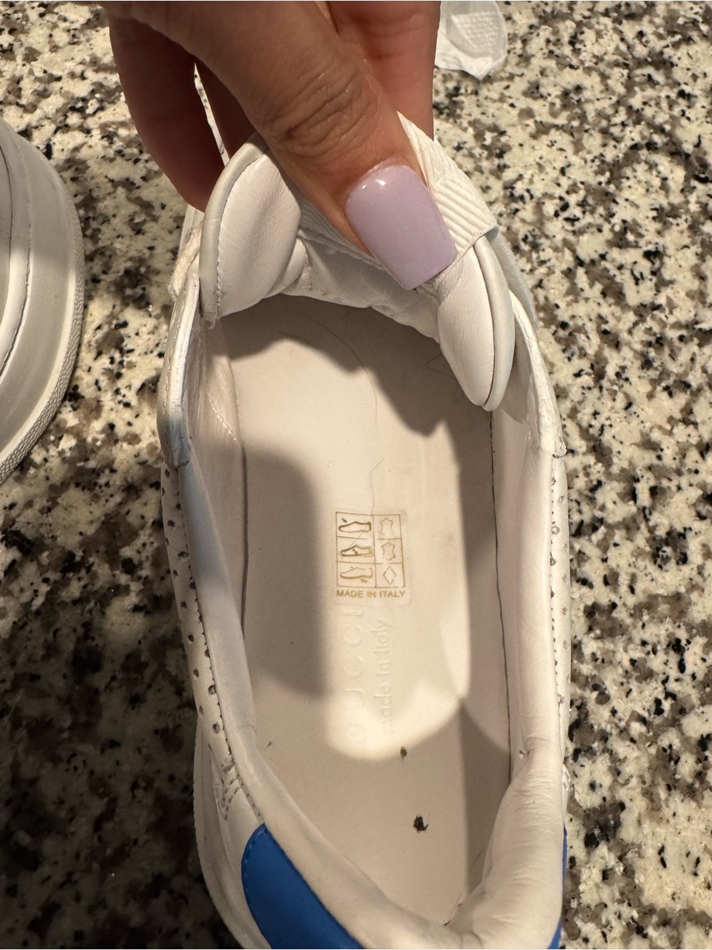 Women’s White chunky Gucci Leather Sneakers with Green & Red Stripe - Picture 7 of 7